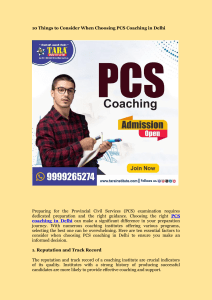 10 Things to Consider When Choosing PCS Coaching in Delhi