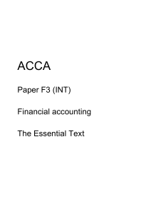 ACCA Paper F3 INT Financial accounting T