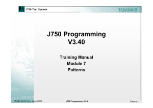 J750 Programming Patterns Training Manual