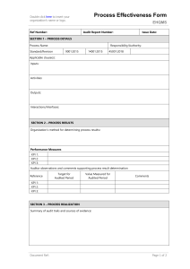 Process Effectiveness Form