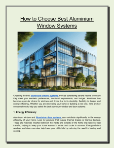 How to Choose Best Aluminium Window Systems