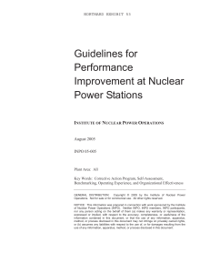 Guidelines for Performance Improvement at Nuclear Power Stations