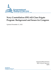 Navy Constellation Frigate Program: Background & Issues