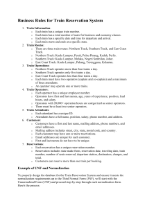 Train Reservation System Business Rules & Normalization