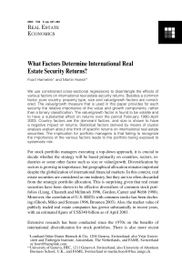 Real Estate Economics - 2004 - Hamelink - What Factors Determine International Real Estate Security Returns