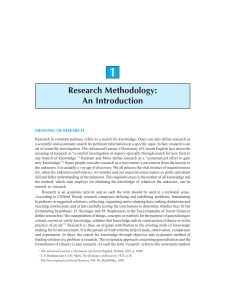 Research Methodology: An Introduction