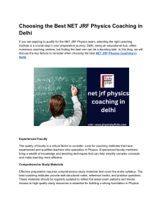 net jrf physics coaching in delhi