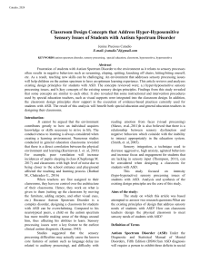 ASD Classroom Design: Sensory Issues