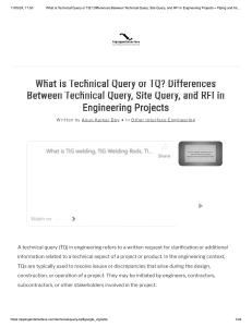What is Technical Query or TQ  Differen..