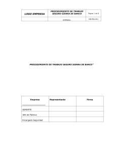 PTS PROCEDIMIENTO DE TRABAJO SEGURO SIERRA DE BANCO