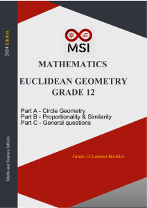 MSI - WInter school 2024 - Euclidean Geometry - Learner Booklet