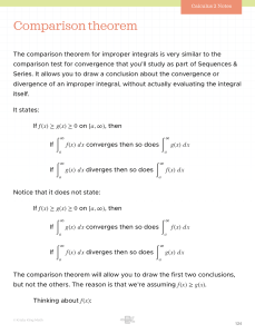 Comparison Theorem for Improper Integrals