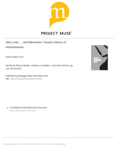 Afars, Issas . . . and Djiboutians  Toward a History of Denominations », Northeast African Studies, vol. 13, n° 2, 2013, p. 123–150