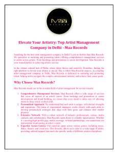 Elevate Your Artistry Top Artist Management Company in Delhi  Maa Records