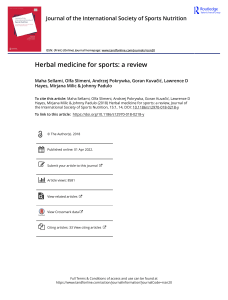 Herbal Medicine for Sports: A Review