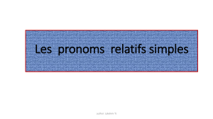 Pronoms relatifs simples en français