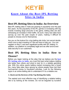 Know About the Best IPL Betting Sites in India