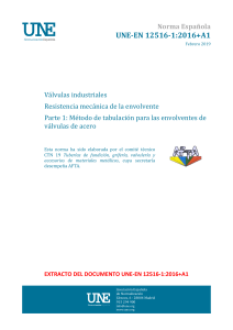 UNE-EN 12516-1:2016+A1: Resistencia Válvulas Acero