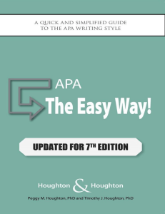 APA The Easy Way! (Updated for the APA 7th Edition)