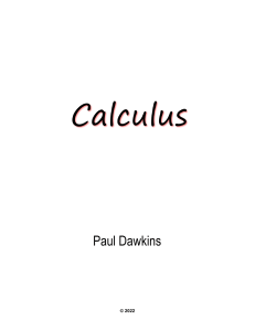 Calculus Textbook by Paul Dawkins