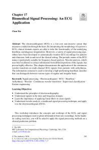 Biomedical Signal Processing: ECG Application