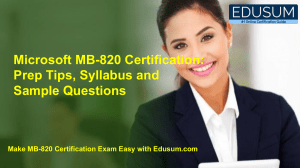 Microsoft MB-820 Certification: Prep Tips, Syllabus and Sample Questions