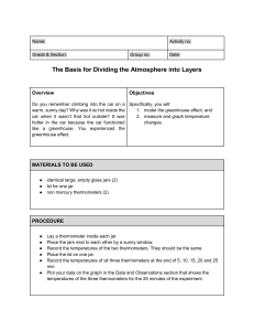 Greenhouse Effect Experiment: Activity Worksheet