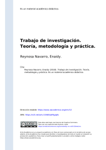 Reynosa Navarro, Enaidy (2018). Trabajo de investigación. Teoría, metodología y práctica