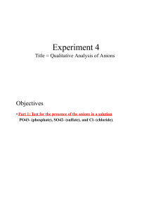 Qualitative Analysis of Anions Lab Experiment