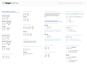 GMAT Equations List 