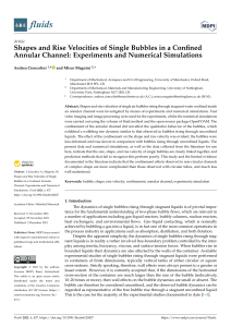 fluids-06-00437 Shapes and Rise Velocities of Single Bubbles in a Confined Annular Channel