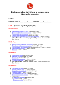 Rutina de Hipertrofia Muscular 5 Días