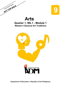 arts9 q1 mod1 Western Classical Art Traditions v3