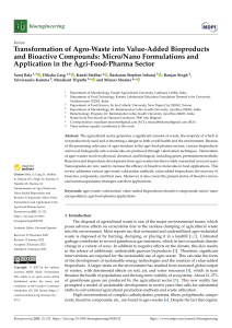 Agro-Waste Valorization: Bioproducts & Micro/Nano Formulations