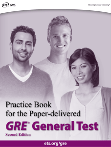 GRE Practice Test Book: Paper-Delivered, 2nd Edition