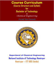 Chemical Engineering B.Tech Curriculum