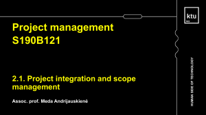 2.1. Project integration and scope management