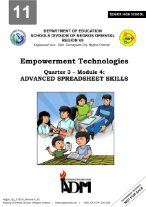 Advanced Spreadsheet Skills Module for Senior High School