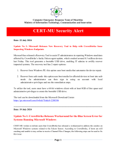 Security Alert - Crowdstrike Issue1