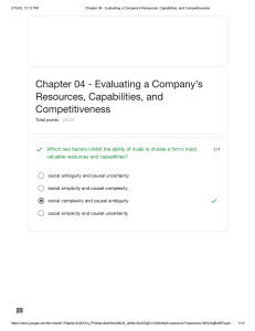 Company Resources Test: Evaluating Competitiveness