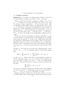 Completeness and Sufficiency in Statistics