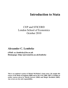 STATA notes LSE