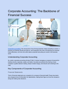 Corporate Accounting  The Backbone of Financial Success