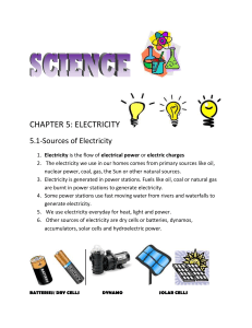 Electricity Sources: Textbook Excerpt