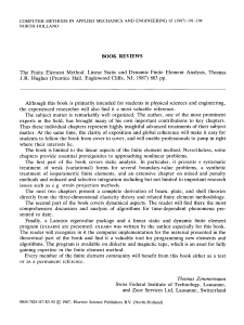 The finite element method linear static