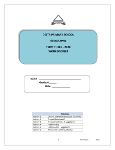 Grade 6 Geography Workbook: Climate, Rainforests, Deserts