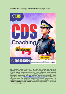 What Are the Advantages of Online CDS Coaching in India