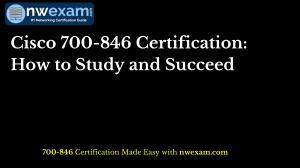 Cisco 700-846 Certification: How to Study and Succeed