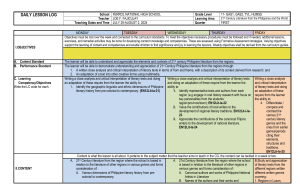 21st Century Philippine Literature Lesson Plan