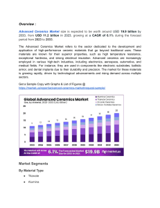 Advanced Ceramics Market Sees Promising Future with Increased Use in High-Tech Industries